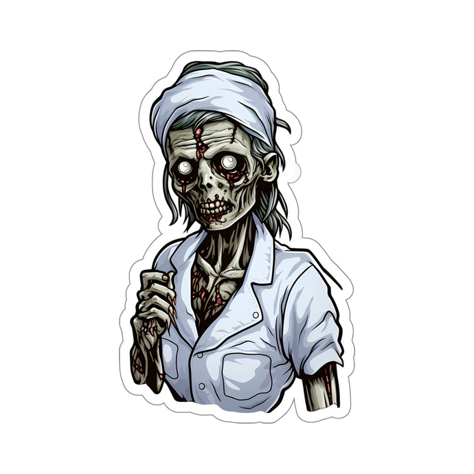 Zombie Nurse Vibes: Spooky Halloween Stickers for Horror Lovers Fall Bestsellers Halloween Home & Living Kiss cut Magnets & Stickers nurse Stickers