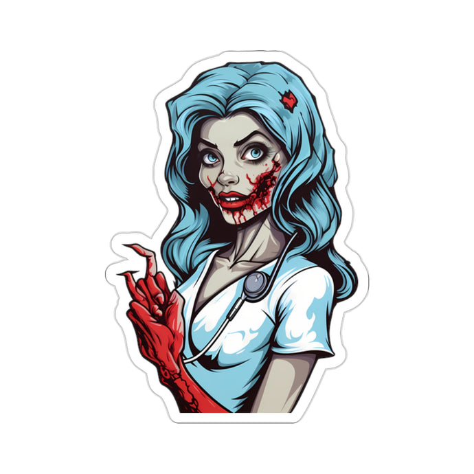 Spooky Halloween Zombie Nurse Stickers - Perfect for Haunted Fun Fall Bestsellers Halloween Home & Living Kiss cut Magnets & Stickers nurse Stickers