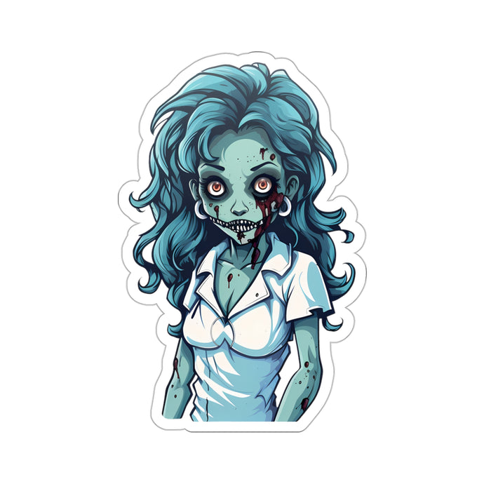 Embrace the Haunting Vibes with Halloween Zombie Nurse Stickers Fall Bestsellers Halloween Home & Living Kiss cut Magnets & Stickers nurse Stickers