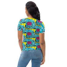Women's Pop Art BJJ Short Sleeve Rash Guard - Roy Lichtenstein Inspired Dahlia Design 002 Dahlia Exclusive Fitness Flower Pop Art Rash Guard Running Short Sleeve Striking Swimwear Tees Womens Yoga