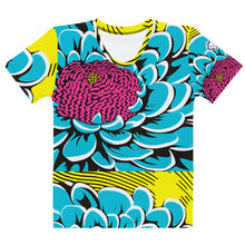 Women's Pop Art BJJ Short Sleeve Rash Guard - Roy Lichtenstein Inspired Dahlia Design 002 Dahlia Exclusive Fitness Flower Pop Art Rash Guard Running Short Sleeve Striking Swimwear Tees Womens Yoga