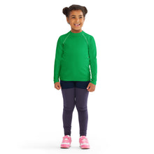 Active Allure: Girls' Solid Color Long Sleeve Rash Guards - Jade Exclusive Girls Kids Long Sleeve Rash Guard Solid Color Swimwear