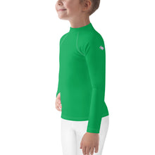 Active Allure: Girls' Solid Color Long Sleeve Rash Guards - Jade Exclusive Girls Kids Long Sleeve Rash Guard Solid Color Swimwear