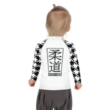Active Elegance: Girl's Houndstooth Judo BJJ Rash Guard - Long Sleeve Exclusive Girls Houndstooth Judo Kids Long Sleeve Rash Guard