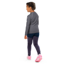 Adorable Coverage: Kids Girl's Long Sleeve Rash Guards in Solid Color - Charcoal Exclusive Girls Kids Long Sleeve Rash Guard Solid Color Swimwear