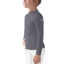Adorable Coverage: Kids Girl's Long Sleeve Rash Guards in Solid Color - Charcoal Exclusive Girls Kids Long Sleeve Rash Guard Solid Color Swimwear