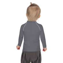 Adorable Coverage: Kids Girl's Long Sleeve Rash Guards in Solid Color - Charcoal Exclusive Girls Kids Long Sleeve Rash Guard Solid Color Swimwear