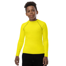 Boys Long Sleeve BJJ Rash Guard – Youth Solid Performance Fit – Golden Sun