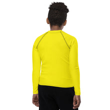 Boys Long Sleeve BJJ Rash Guard – Youth Solid Performance Fit – Golden Sun