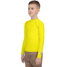 Boys Long Sleeve BJJ Rash Guard – Youth Solid Performance Fit – Golden Sun