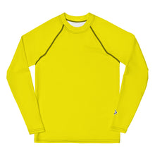 Boys Long Sleeve BJJ Rash Guard – Youth Solid Performance Fit – Golden Sun