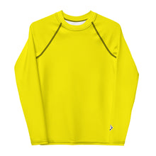 Boys Long Sleeve BJJ Rash Guard – Youth Solid Performance Fit – Golden Sun