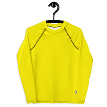 Boys Long Sleeve BJJ Rash Guard – Youth Solid Performance Fit – Golden Sun