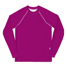 Boys Long Sleeve Compression Rash Guard – Solid Youth Top – Vivid Purple
