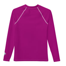 Boys Long Sleeve Compression Rash Guard – Solid Youth Top – Vivid Purple