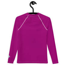 Boys Long Sleeve Compression Rash Guard – Solid Youth Top – Vivid Purple