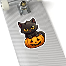 Celebrate Halloween with Black Cat and Pumpkin Sticker Fun Black Cat Cat Cat Pumpkin Cats Decor Fall Bestsellers Halloween Halloween Decor Halloween Stickers Home & Living Kiss cut Magnets & Stickers Pumpkins Stickers