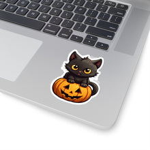 Celebrate Halloween with Black Cat and Pumpkin Sticker Fun Black Cat Cat Cat Pumpkin Cats Decor Fall Bestsellers Halloween Halloween Decor Halloween Stickers Home & Living Kiss cut Magnets & Stickers Pumpkins Stickers