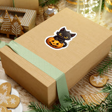 Celebrate Halloween with Black Cat and Pumpkin Sticker Fun Black Cat Cat Cat Pumpkin Cats Decor Fall Bestsellers Halloween Halloween Decor Halloween Stickers Home & Living Kiss cut Magnets & Stickers Pumpkins Stickers