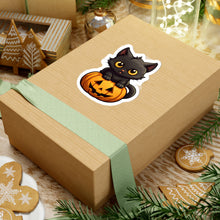 Celebrate Halloween with Black Cat and Pumpkin Sticker Fun Black Cat Cat Cat Pumpkin Cats Decor Fall Bestsellers Halloween Halloween Decor Halloween Stickers Home & Living Kiss cut Magnets & Stickers Pumpkins Stickers