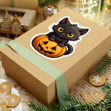 Celebrate Halloween with Black Cat and Pumpkin Sticker Fun Black Cat Cat Cat Pumpkin Cats Decor Fall Bestsellers Halloween Halloween Decor Halloween Stickers Home & Living Kiss cut Magnets & Stickers Pumpkins Stickers
