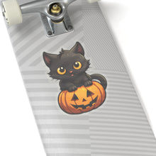 Celebrate Halloween with Black Cat and Pumpkin Sticker Fun Black Cat Cat Cat Pumpkin Cats Decor Fall Bestsellers Halloween Halloween Decor Halloween Stickers Home & Living Kiss cut Magnets & Stickers Pumpkins Stickers