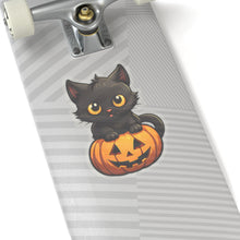 Celebrate Halloween with Black Cat and Pumpkin Sticker Fun Black Cat Cat Cat Pumpkin Cats Decor Fall Bestsellers Halloween Halloween Decor Halloween Stickers Home & Living Kiss cut Magnets & Stickers Pumpkins Stickers