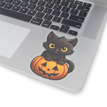 Celebrate Halloween with Black Cat and Pumpkin Sticker Fun Black Cat Cat Cat Pumpkin Cats Decor Fall Bestsellers Halloween Halloween Decor Halloween Stickers Home & Living Kiss cut Magnets & Stickers Pumpkins Stickers