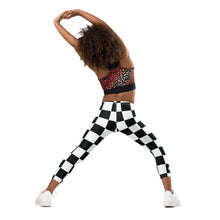 Checkered Charm: Girls' Yoga Pants Workout Leggings Checkered Exclusive Girls Kids Leggings