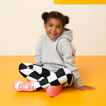 Checkered Charm: Girls' Yoga Pants Workout Leggings Checkered Exclusive Girls Kids Leggings