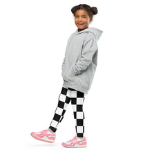 Checkered Charm: Girls' Yoga Pants Workout Leggings Checkered Exclusive Girls Kids Leggings