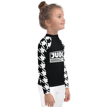 Chic and Comfortable: Houndstooth Judo Long Sleeve Rash Guard for Girls Exclusive Girls Houndstooth Judo Kids Long Sleeve Rash Guard