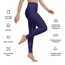 Classic Active Wear: Solid Color Leggings for Women - Midnight Blue Exclusive Leggings Solid Color Tights Womens