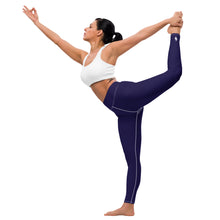 Classic Active Wear: Solid Color Leggings for Women - Midnight Blue Exclusive Leggings Solid Color Tights Womens