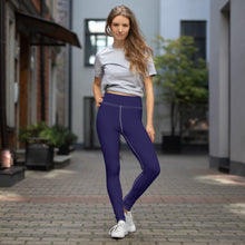 Classic Active Wear: Solid Color Leggings for Women - Midnight Blue Exclusive Leggings Solid Color Tights Womens