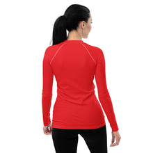 Classic Comfort: Women's Solid Color Long Sleeve Rash Guard - Scarlet Exclusive Long Sleeve Rash Guard Solid Color Swimwear Womens
