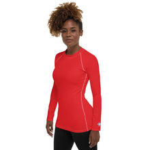 Classic Comfort: Women's Solid Color Long Sleeve Rash Guard - Scarlet Exclusive Long Sleeve Rash Guard Solid Color Swimwear Womens
