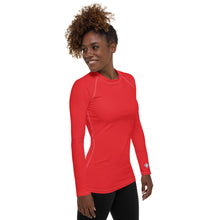 Classic Comfort: Women's Solid Color Long Sleeve Rash Guard - Scarlet Exclusive Long Sleeve Rash Guard Solid Color Swimwear Womens