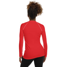 Classic Comfort: Women's Solid Color Long Sleeve Rash Guard - Scarlet Exclusive Long Sleeve Rash Guard Solid Color Swimwear Womens