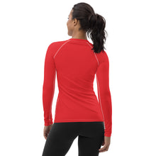 Classic Comfort: Women's Solid Color Long Sleeve Rash Guard - Scarlet Exclusive Long Sleeve Rash Guard Solid Color Swimwear Womens