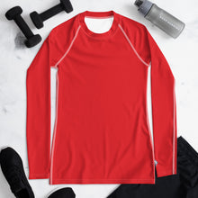Classic Comfort: Women's Solid Color Long Sleeve Rash Guard - Scarlet Exclusive Long Sleeve Rash Guard Solid Color Swimwear Womens