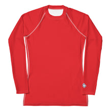 Classic Comfort: Women's Solid Color Long Sleeve Rash Guard - Scarlet Exclusive Long Sleeve Rash Guard Solid Color Swimwear Womens
