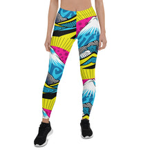 Colorful and Vibrant Roy Lichtenstein Mt Fuji Yoga Pants for Women 002 Exclusive Leggings Mt Fuji Tights Womens