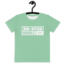 Comfortable Performance: Girl's Short Sleeve Jiu-Jitsu Rash Guard - Vista Blue Exclusive Girls Jiu-Jitsu Kids Rash Guard Short Sleeve
