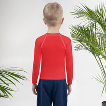 Cool and Covered: Boys' Long Sleeve Solid Color Rash Guards - Scarlet Boys Exclusive Kids Long Sleeve Rash Guard Solid Color
