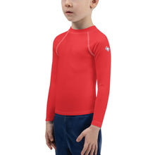 Cool and Covered: Boys' Long Sleeve Solid Color Rash Guards - Scarlet Boys Exclusive Kids Long Sleeve Rash Guard Solid Color