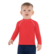 Cool and Covered: Boys' Long Sleeve Solid Color Rash Guards - Scarlet Boys Exclusive Kids Long Sleeve Rash Guard Solid Color