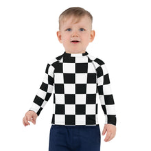 Cool and Secure: Boys' Checkered Long Sleeve Rash Guard Boys Checkered Exclusive Kids Long Sleeve Rash Guard Swimwear