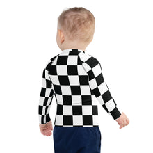 Cool and Secure: Boys' Checkered Long Sleeve Rash Guard Boys Checkered Exclusive Kids Long Sleeve Rash Guard Swimwear