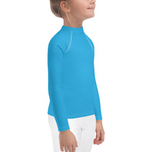 Cool Comfort: Kid's Girls Long Sleeve Rash Guards in Solid Color - Cyan Exclusive Girls Kids Long Sleeve Solid Color Swimwear